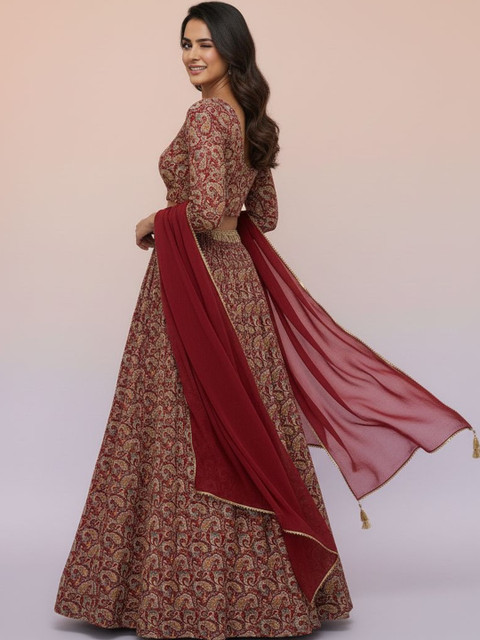 LIPS CROWN Printed Semi-Stitched Lehenga & Blouse With Dupatta - Image 5