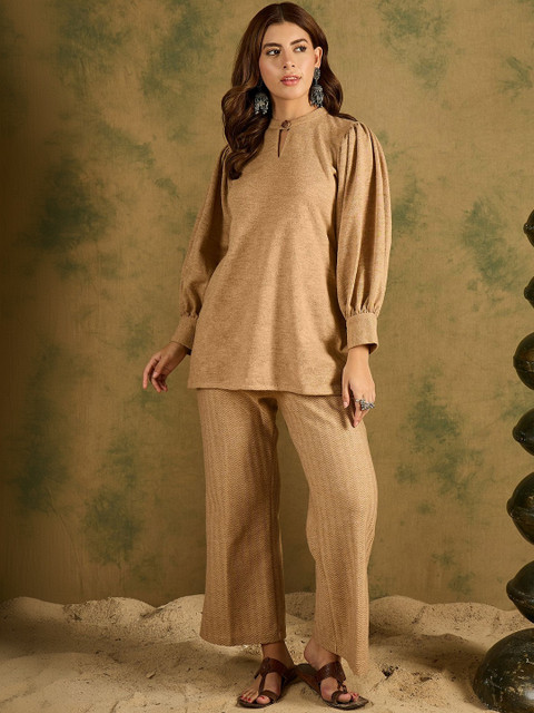 SAHASIKA Women Round Neck Tunic With Trousers Co-Ords