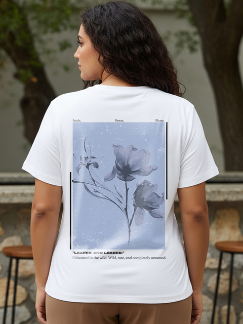 Bewakoof Plus Women Graphic Printed Round Neck Pure Cotton Oversized T-shirt