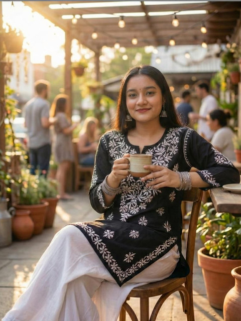 Kethi Fashion Ethnic Motifs Embroidered Thread Work Pure Cotton Thread Work Kurti