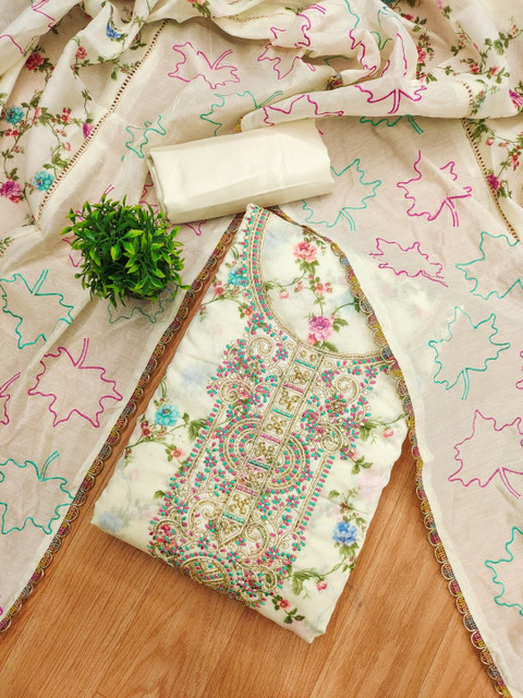 KALINI Embroidered Unstitched Dress Material