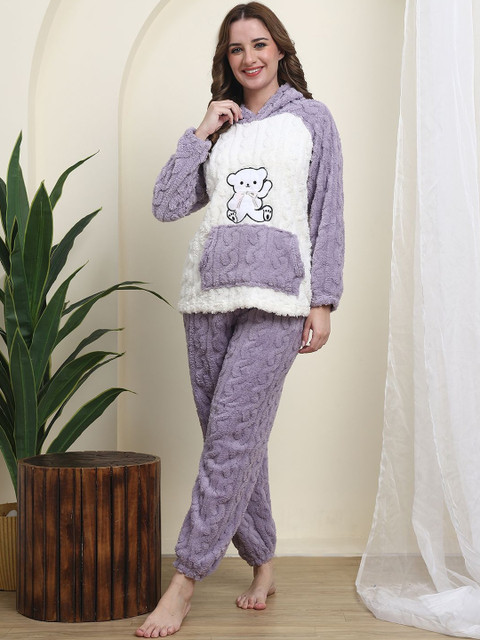 NEUDIS Women Colourblocked Night suit