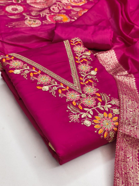 KALINI Embroidered Unstitched Dress Material