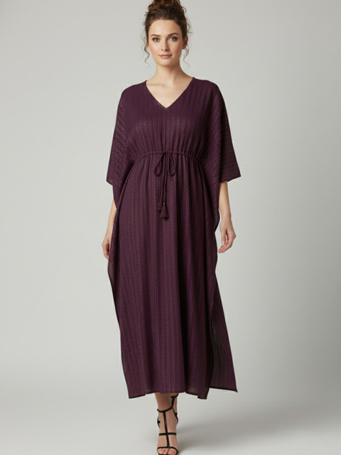 Qurvii Kimono Sleeve Kaftan Midi Dress