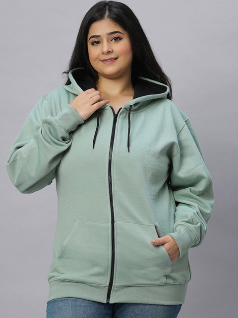 Wear Your Opinion Plus Size Hooded Front-Open Sweatshirt