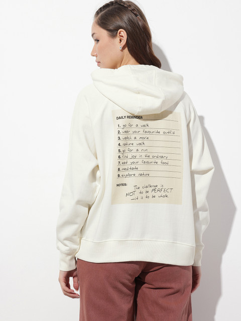The Roadster Life Co. Typography Printed Hooded Sweatshirt