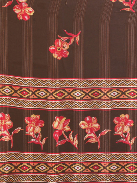 BilloRani Floral Zari Pure Chiffon Designer Saree - Image 4