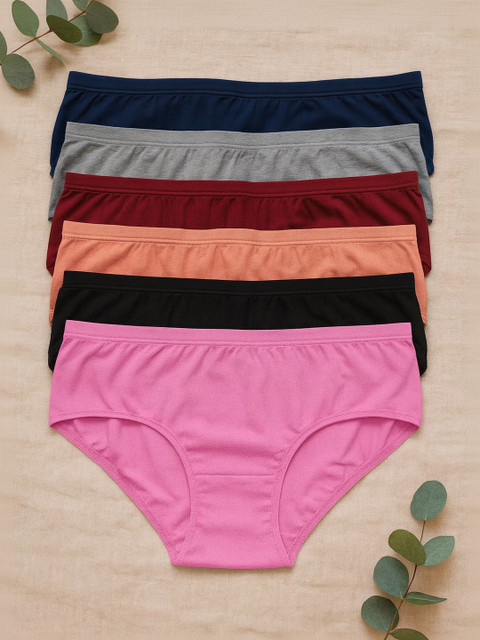 FiveFlag Pack Of 6 Combed Cotton Hipster Briefs