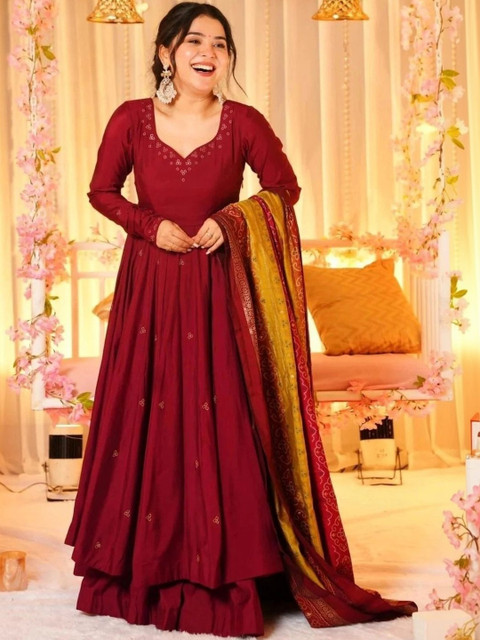 Siya Fashion Women Ethnic Motifs Panelled Kurta with Palazzos & With Dupatta