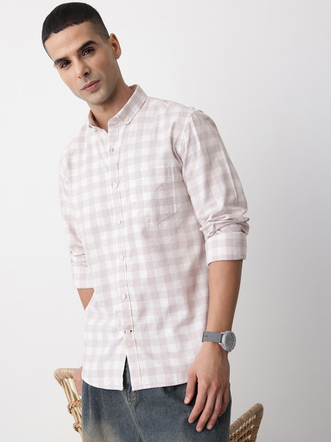 Mast & Harbour Checked Pure Cotton Casual Shirt