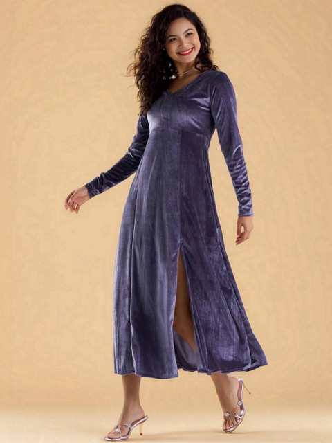 DressBerry Velvet Fit & Flare Midi Dress