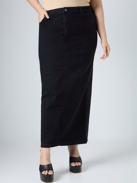 Turning Blue Maxi Straight Skirts