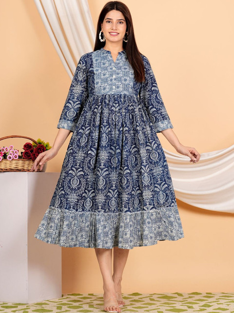 KALPARUN Colourblocked Print Maxi Dress