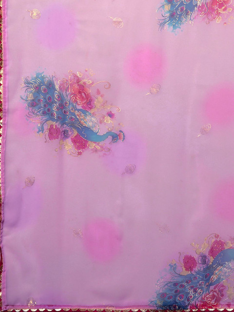 SANISA Floral Poly Georgette Saree - Image 6