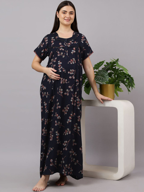 Mammas Maternity Printed Maxi Nightdress
