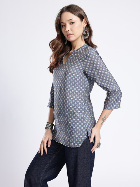Anouk Rustic Geometric Printed Kurti - Image 2