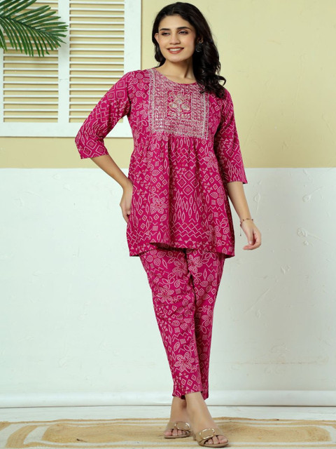Araaha Embroidered Top With Trousers Co-Ords