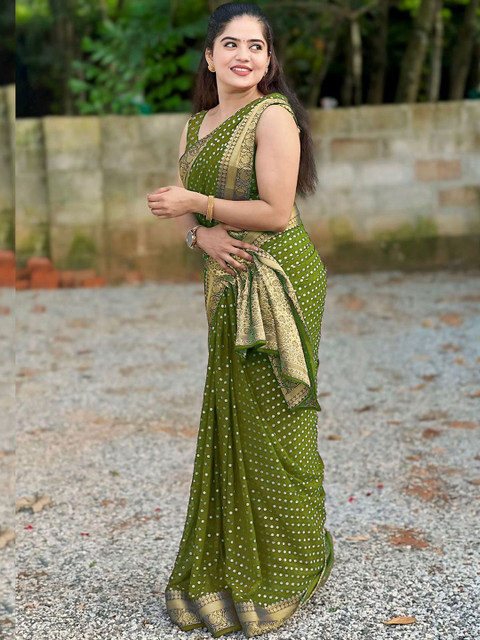 SANISA Woven Design Zari Silk Blend Saree - Image 2
