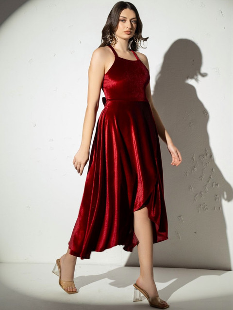 MABISH by Sonal Jain Velvet A-Line Midi Dress