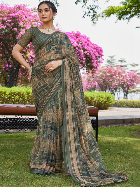 SANISA Poly Georgette Designer Saree