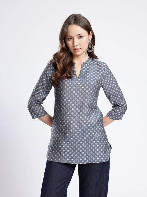Anouk Rustic Geometric Printed Kurti - Image 3
