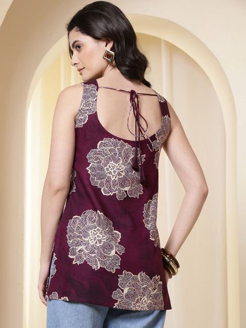 Anouk Rustic Floral Printed Square Neck Kurti