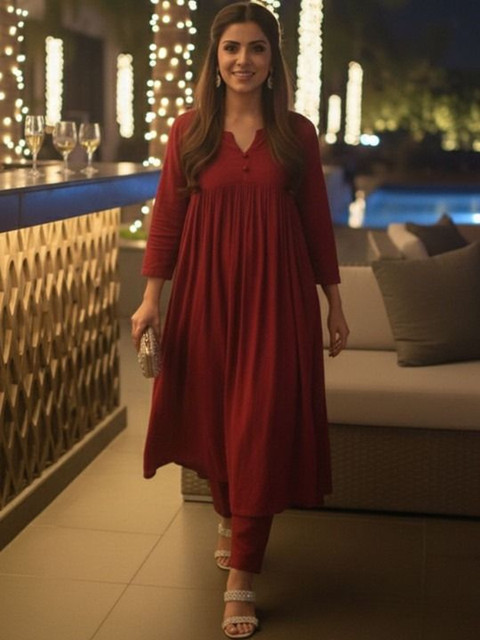 iEthniya Women Empire Kurta with Trousers