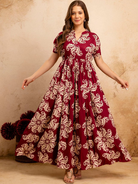 DRESSAR Women Ethnic Motifs Printed Indie Prints Anarkali Kurta