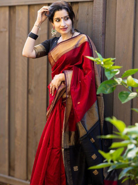 SANISA Woven Design Zari Saree