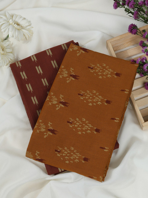 SALWAR STUDIO Floral Printed Pure Cotton Unstitched Dress Material