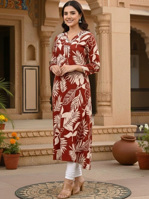 Chaukas Women Floral Printed Indie Florals Kurta - Image 3