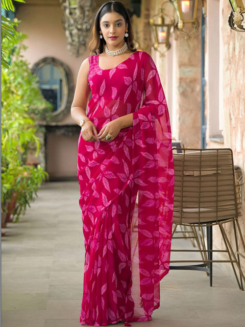 SANISA Floral Poly Chiffon Designer Saree
