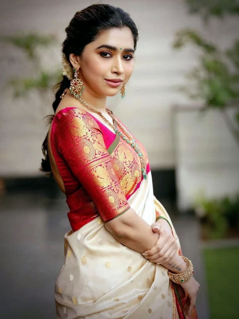 SANISA Woven Design Zari Silk Blend Saree - Image 2