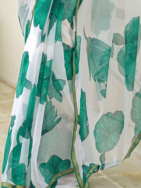 SANISA Floral Poly Chiffon Designer Saree - Image 2