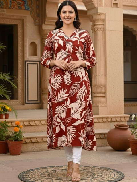 Chaukas Women Floral Printed Indie Florals Kurta - Image 2