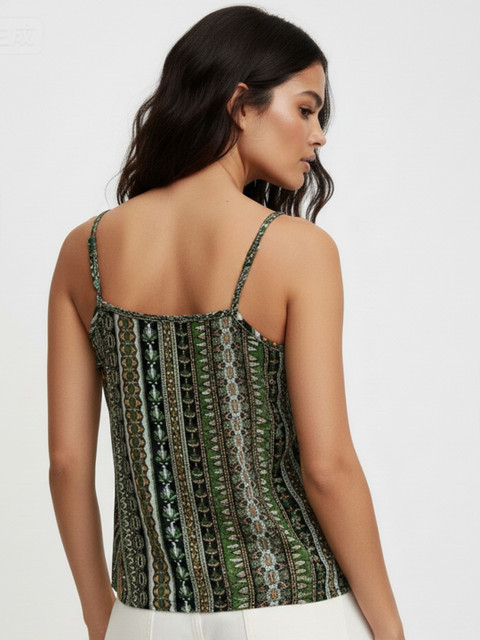 Outzidr Print Ethnic Wrap Top - Image 4