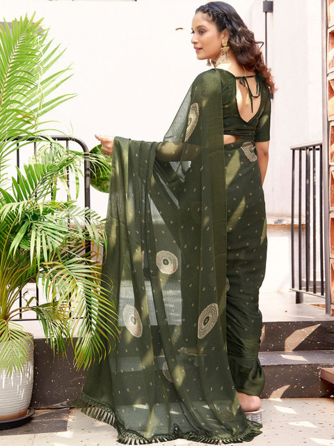 SANISA Ethnic Motifs Poly Chiffon Designer Saree - Image 3