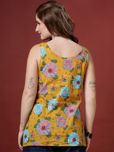 Anouk Rustic Floral Print Cotton Top - Image 4