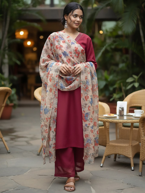 Varanga Floral Woven Design Dupatta