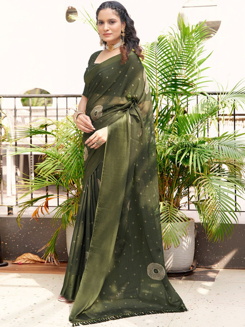 SANISA Ethnic Motifs Poly Chiffon Designer Saree - Image 2