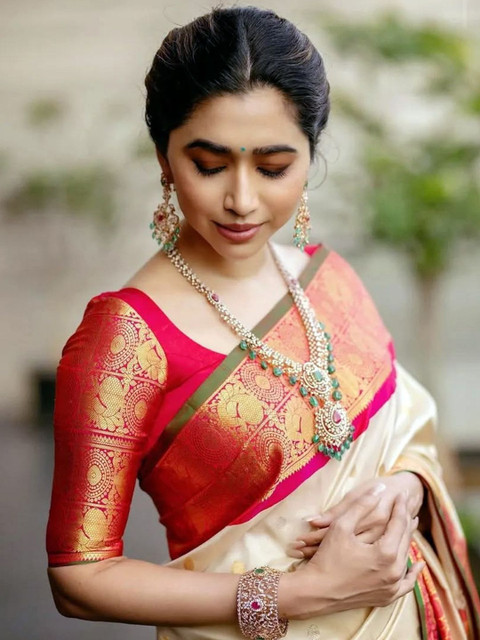 SANISA Woven Design Zari Silk Blend Saree - Image 3