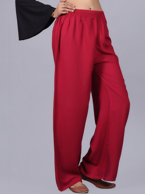 HouseOfTheSukh Women Flared Knitted Ethnic Palazzos