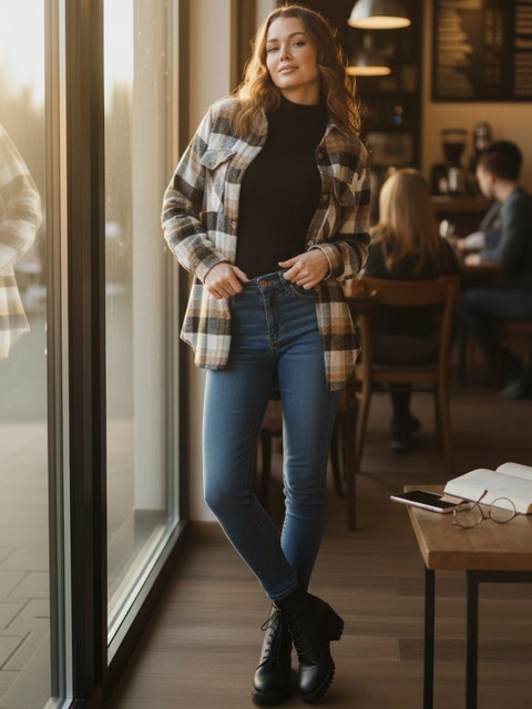 Bitterlime Women Checked Woven Jacket