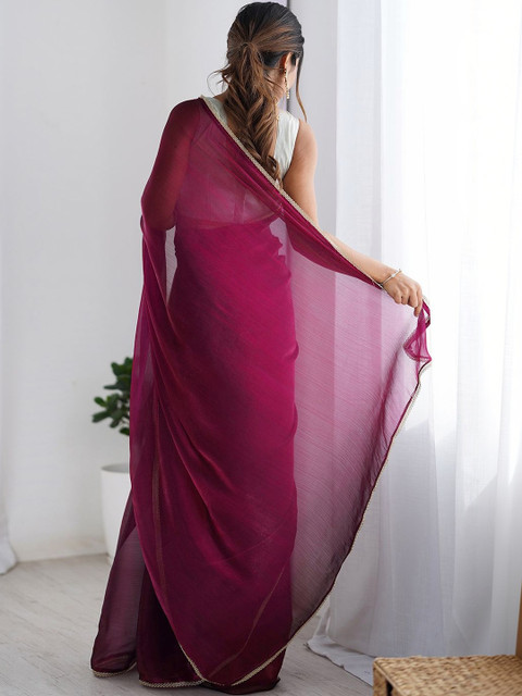SANISA Woven Design Poly Chiffon Saree - Image 5