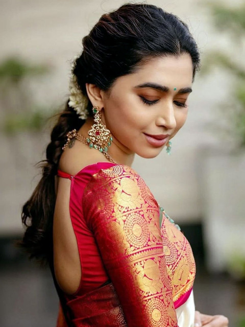 SANISA Woven Design Zari Silk Blend Saree - Image 4