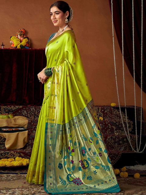 SANISA Ethnic Motifs Zari Silk Blend Saree