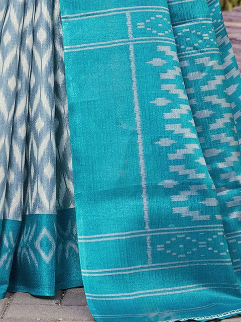 SANISA Ethnic Motifs Ikat Saree - Image 6