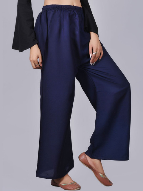 HouseOfTheSukh Women Flared Knitted Ethnic Palazzos