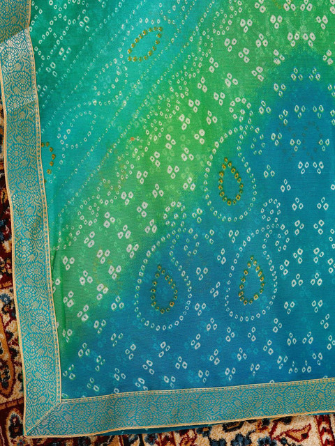 SANISA Bandhani Poly Chiffon Saree - Image 6