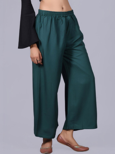 HouseOfTheSukh Women Flared Knitted Ethnic Palazzos